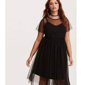 Never Worn. Torrid Mesh Skater Dress. With Tags.